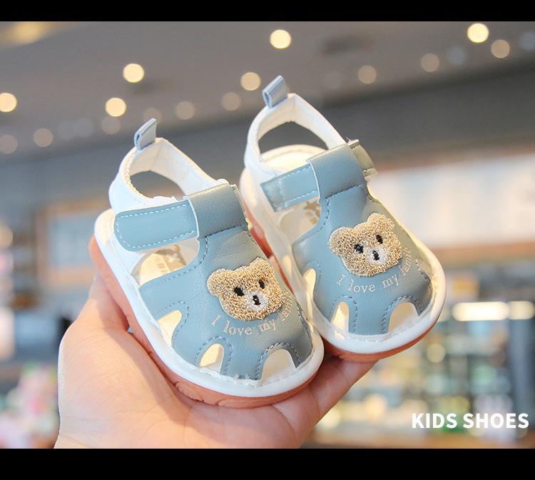 Summer Baby Toddler Shoes Children's Squeaky Soft Sole Covered Toe Sandals