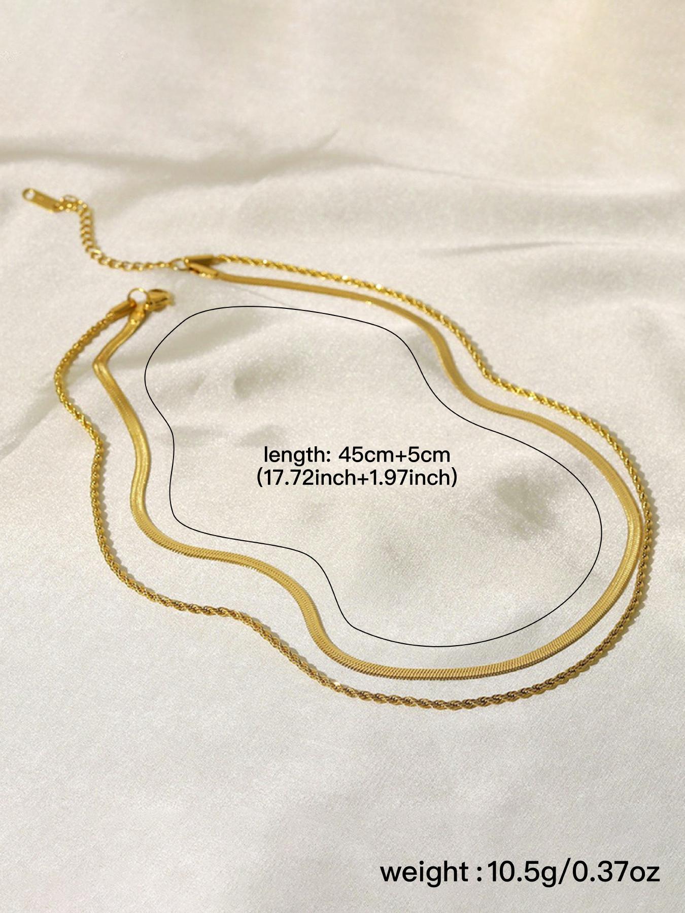 Women's Minimalist Elegant Plain Color Stainless Steel Chain Necklace, Exquisite Trendy Chain Necklace, Chic Jewelry As Gift for Girlfriend, Casual Trendy Jewelry