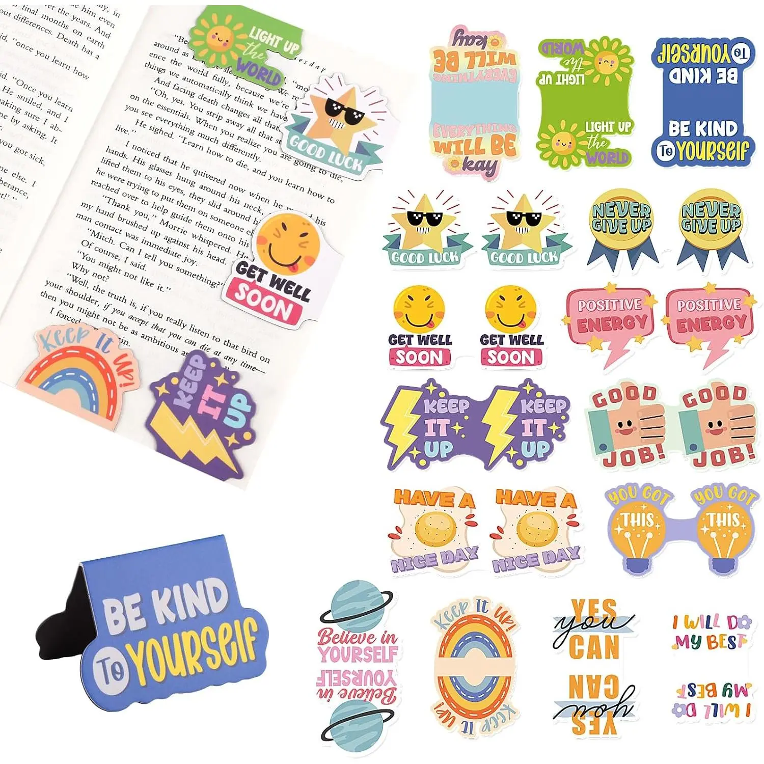 15 count Inspirational Bookmarks Bulk,  Bookmarks for Books, Motivational Encouraging Quote Bookmarks,  Bookmarks for Women, Classroom Rewards, Students Teachers Reading Gifts