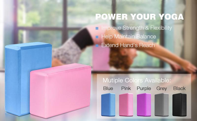 MoKo Thin Yoga Blocks 2 Pack, 9" x 6" x 3" High Density EVA Foam Yoga Block Exercise Bricks, Eco Friendly & Lightweight, Increase Flexibility & Balance, Great for Stretching & Holding Poses