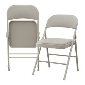 6/8-Pack Heavy-Duty Metal Folding Dining Chairs - Padded PU Leather Seat & Ergonomic High Back - 350lb Capacity, Stackable, Portable, No Assembly Needed - Space-Saving for Home, Only Chairs