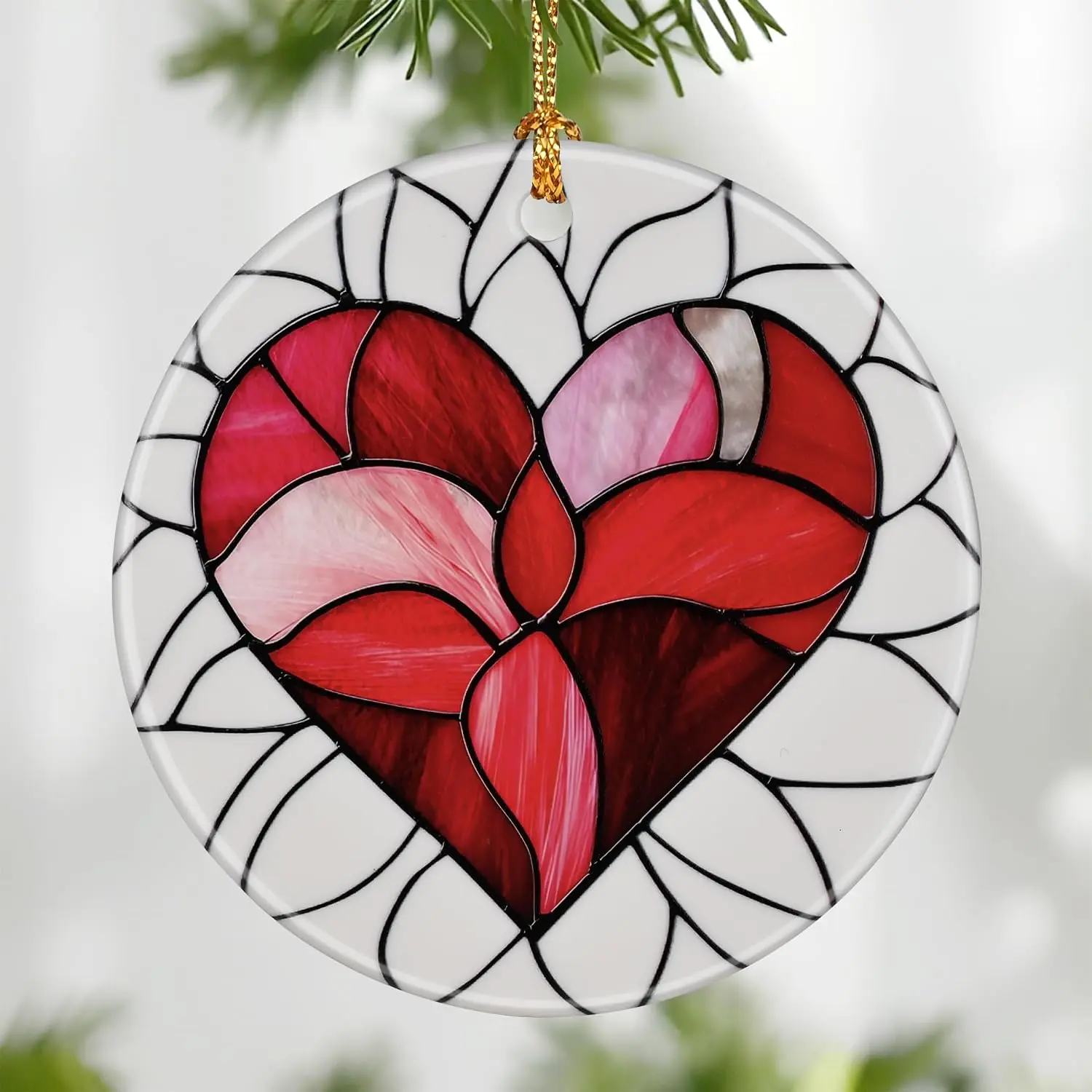 Heart Ornament, Christmas Ornament – Christmas Tree Decor, Holiday Decoration, Stocking Stuffer,   Idea,  Love  for Couple, Girlfriend, , and Family