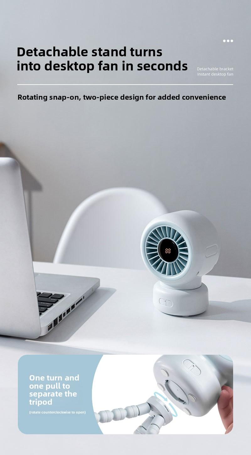 New baby stroller fan with oscillating head, octopus clamp for baby stroller, portable desktop rechargeable mini clip fan