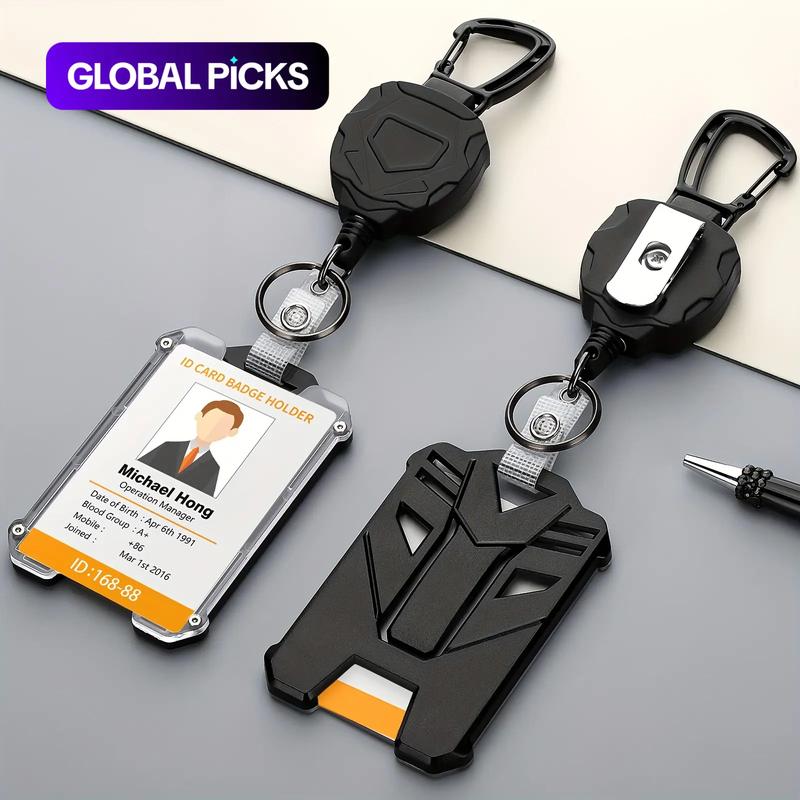 Retractable Heavy-Duty Badge Reel, 1/10 Sets Keychain Badge Reels with ID Card Holder, Portable Hard Plastic ID Holder for Students and Workers #TOP PICKS