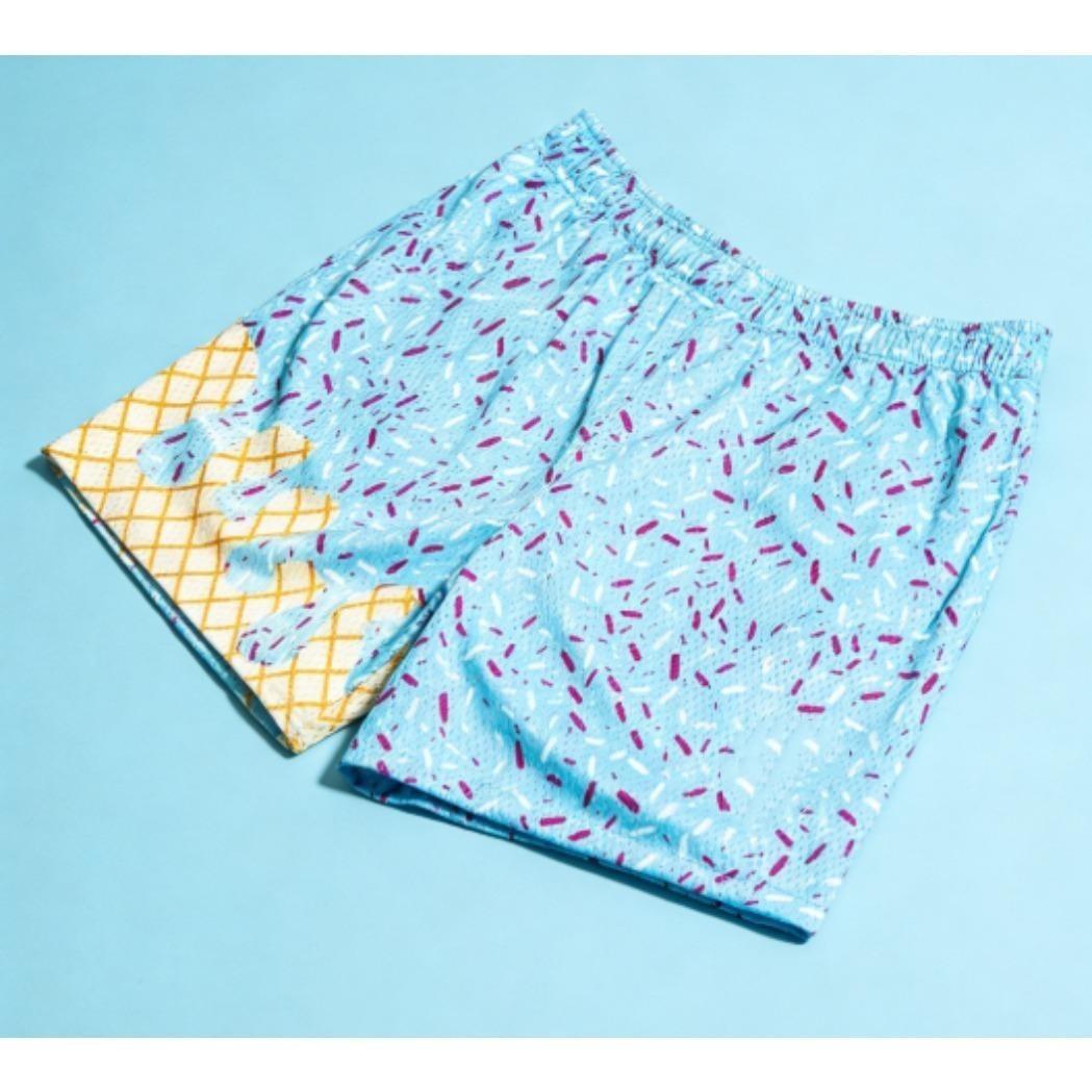 Baseball Lifestyle Beach Shorts Unisex 101-Strawberry High Quality Breathable Lightweight IceC-ream Mesh Bottoms Casual Outdoor Summer Streetwear Trendy Cool Comfort