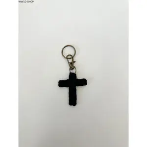 Macrame Cross Keychain for Women and Men, Braided Rope Cross Pendant Accessory for Handbags, Backpacks and Keys, Decorative Daily Carry Charm