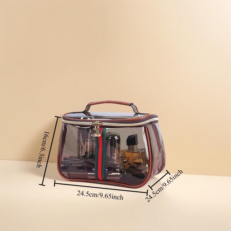 Fashion Makeup Bag, Multiple Colors Available, Waterproof Transparent Large Capacity Cosmetic Organizer, Travel Cosmetic Bags, Travel Essential Storage Solution-Gifts for Women-Gifts for Family-Thanksgiving Gifts-Gifts for Friends-Budget - friendly Gifts