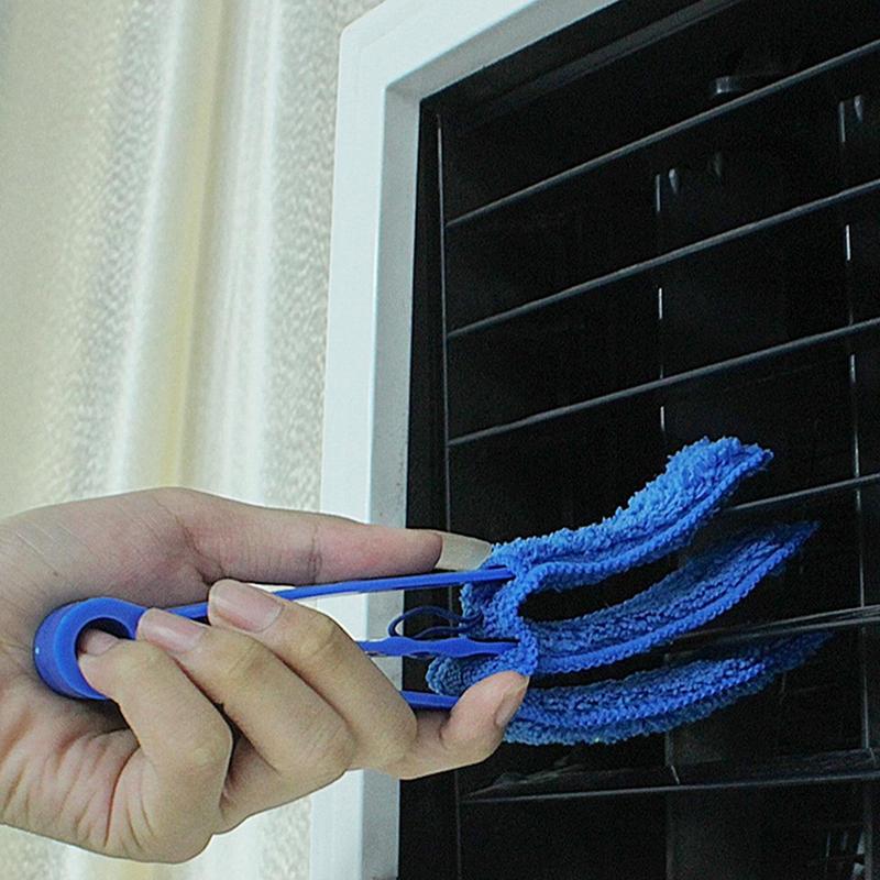 1 Piece Solid Color Non-slip Durable Cleaning Cloth, Microfiber Cleaning Rags, Removable Air Conditioner Outlet Gap Dust Brush, Household Cleaning Supplies