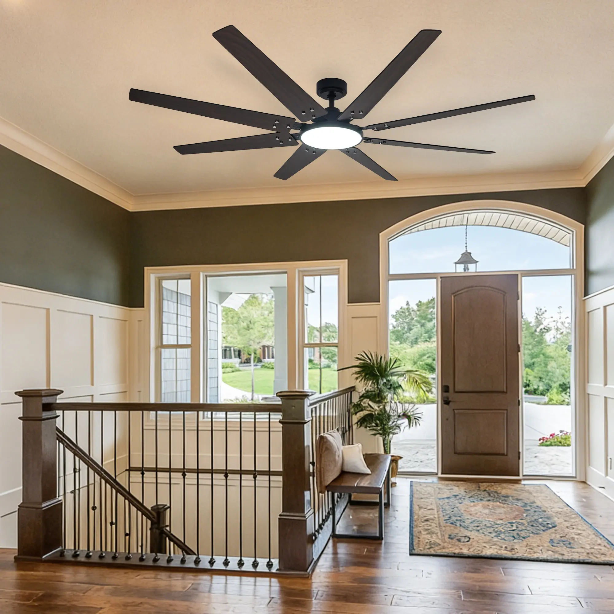 72" Smart Ceiling Fan with Light & APP Control - 8 Reversible Blades Modern DC Motor Large Fan with Remote for Living Room, Patio & Farmhouse