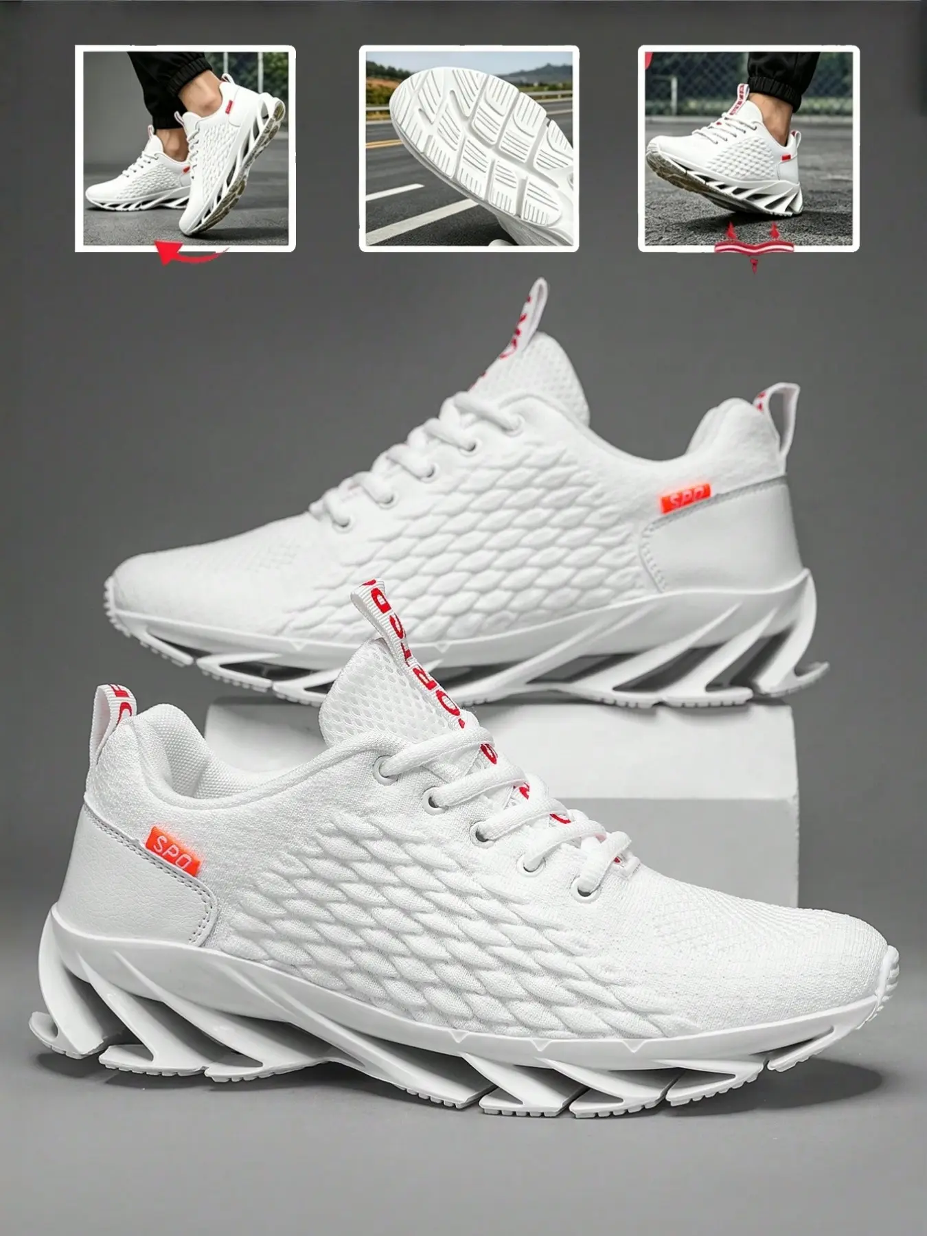 Men's Letter Label Low-Top Sneakers, Casual Breathable Comfortable Athletic Running Shoes with Round Toe, Versatile for Daily Wear, Trendy Running Shoes, Fashionable Running Shoes, Athletic Running Trainers