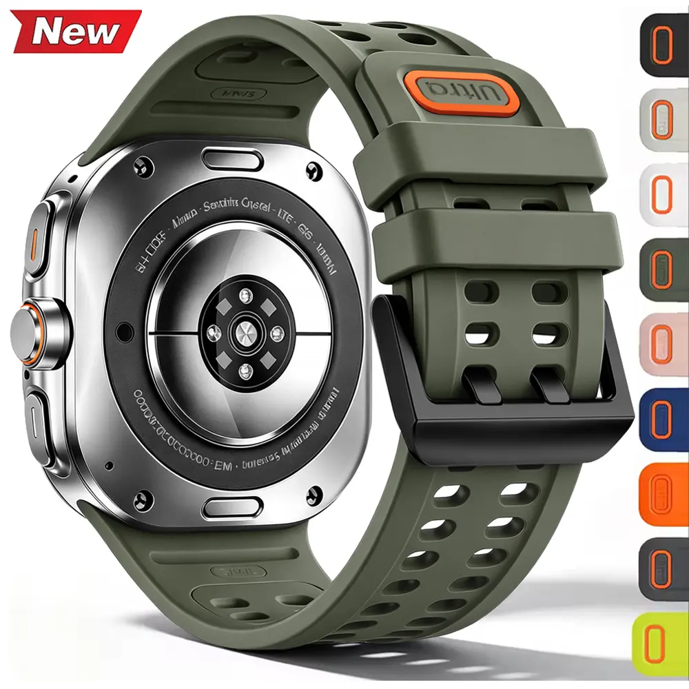 No Gaps Silicone Band For Samsung Galaxy Watch Ultra 2 Strap 47mm Sport Replacement Bracelet correa Galaxy Watch 2026 Ultra Watch Straps