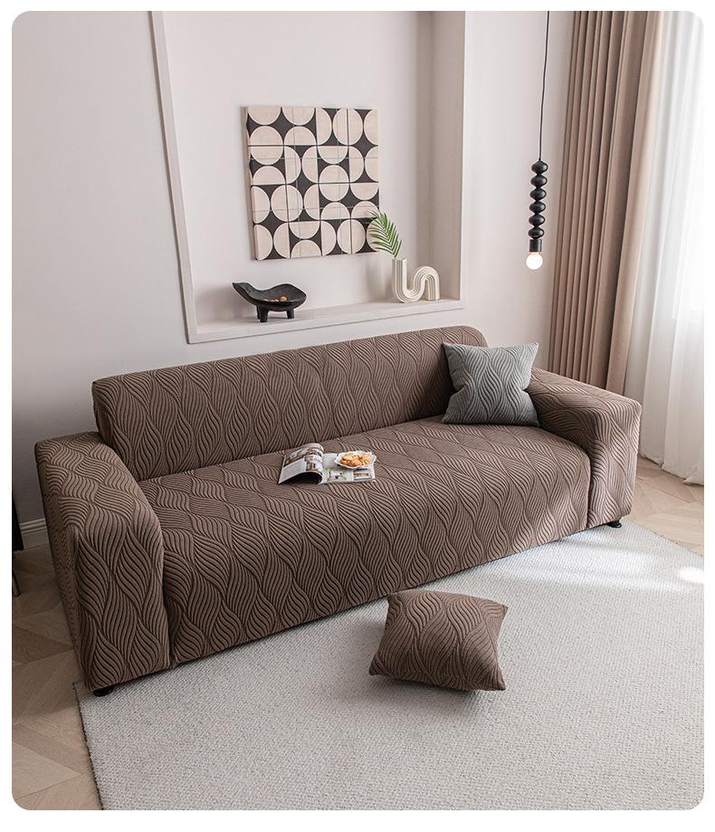 NILUOH 2026 New Style Simple Jacquard Flannel Sofa Cover, All-Season Universal Full-Cover Slipcover with Anti-Slip Function