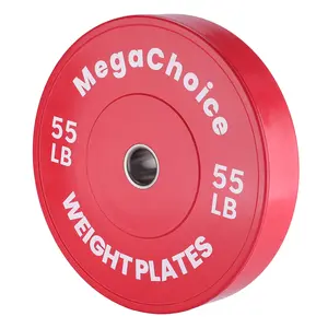 55LB Superior International Bumper Plates, 2 Inch Rubber Coated Steel Weight Plates Durable Shock Absorbing Barbell Plates for Home Commercial Gym Strength Weight Lifting Training