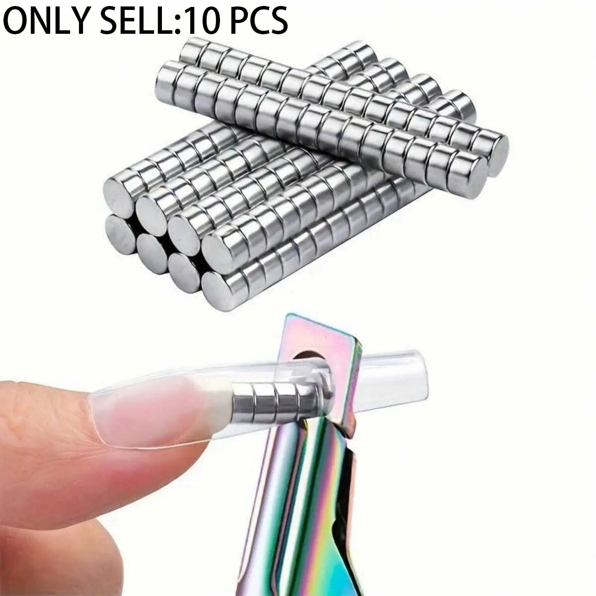 10-Piece Magnetic Nail Art Kit, Professional Cat Eye Nails, Strong Reusable Cylindrical Magnets, Fragrance-Free, DIY Nail Accessories, Manicure, Manicure Accessory Set