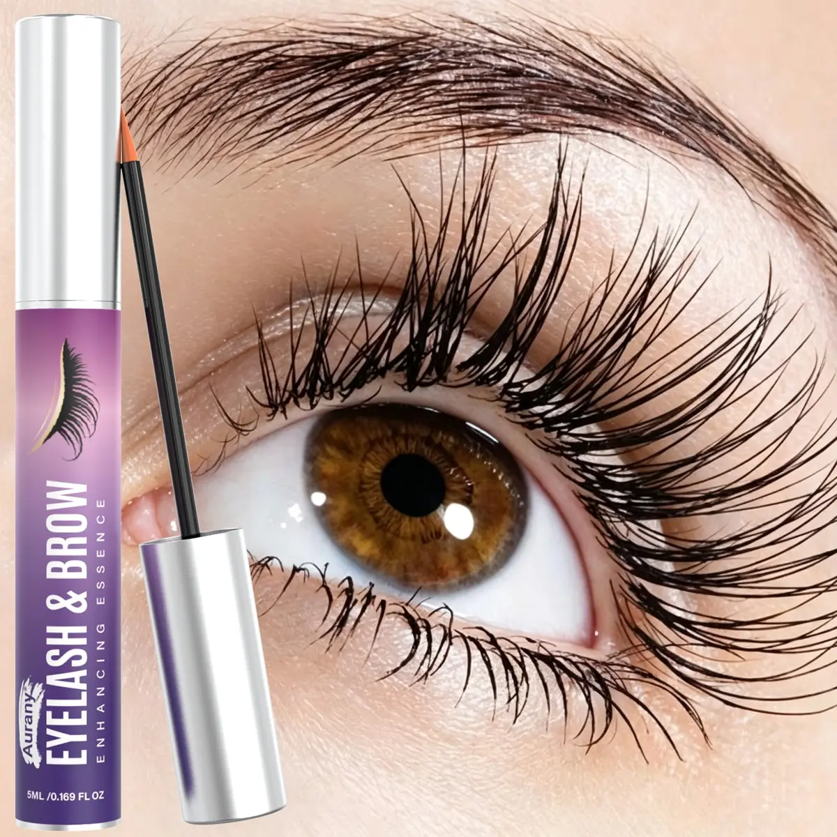 Grande Lash Growth Serum, Eyelashes Serum, Eyelash & Brow Enhancing Essence ， Dual-Use For Brows & Lashes, Natural Shine, Lifted & Curled, Dense & Lengthened, Flexible & Voluminous, Gentle & Non-Irritating, Nourishes Hair Roots