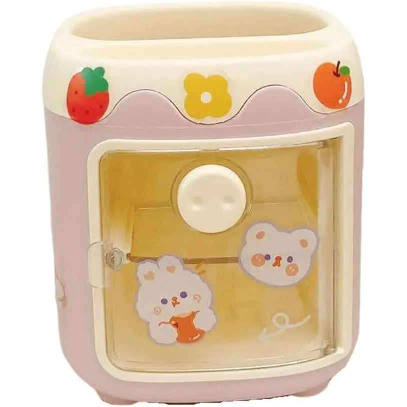 Kawaii Pig Pen Holder Cute  Storage Bucket Multifunctional Desktop Stationery Organizer  ()