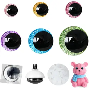 168 count  Glitter Safety Eyes 16-35mm Moon Safety Eyes for Crocheting with Washers Large Safety Eyes for Amigurumi Crochet Eyes for Stuffed  Doll Making  for Crochet Lovers