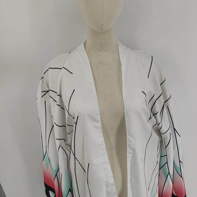 Japanese Anime Kochou Shinobu Cosplay Costume Summer Woman Kimono Cardigan Cloak Beach Vacation Bikini Butterfly Robe Tops