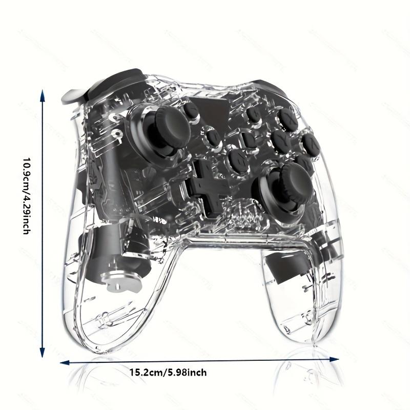 Wireless Arcade Game Controller/Suitable for Switch/RGB Gaming Lights/Fully Transparent Design/Six-Axis Gyroscope/One-Button Wake-Up