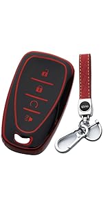 Key Fob Cover Compatible with Chevy Bolt EV EUV Trailblazer Traverse Trax Blazer Equinox Cruze Sonic Volt