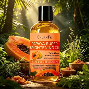 Papaya Brightening Oil, Moisturizing Body Oils, Contains Papaya, Aloe Vera, Hyaluronic Acid, Tightens and Brightens Skin, Deeply Nourishes and Locks in Moisture