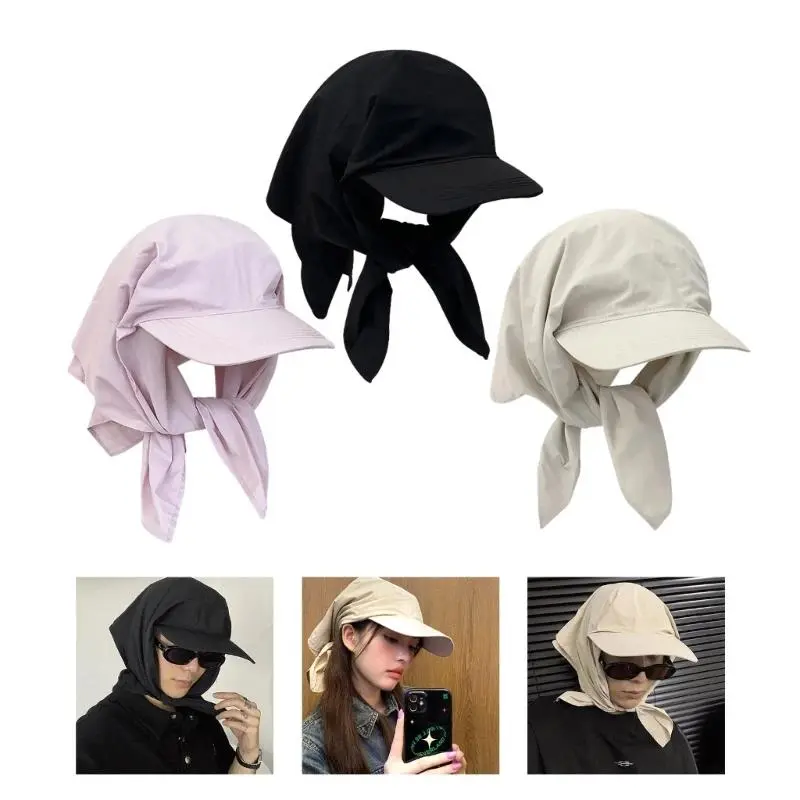 Adult Bandana Baseball Cap Spring Summer Casual Sport Cap for Woman Men Outdoor Visor Hat with Adjust Headscarf