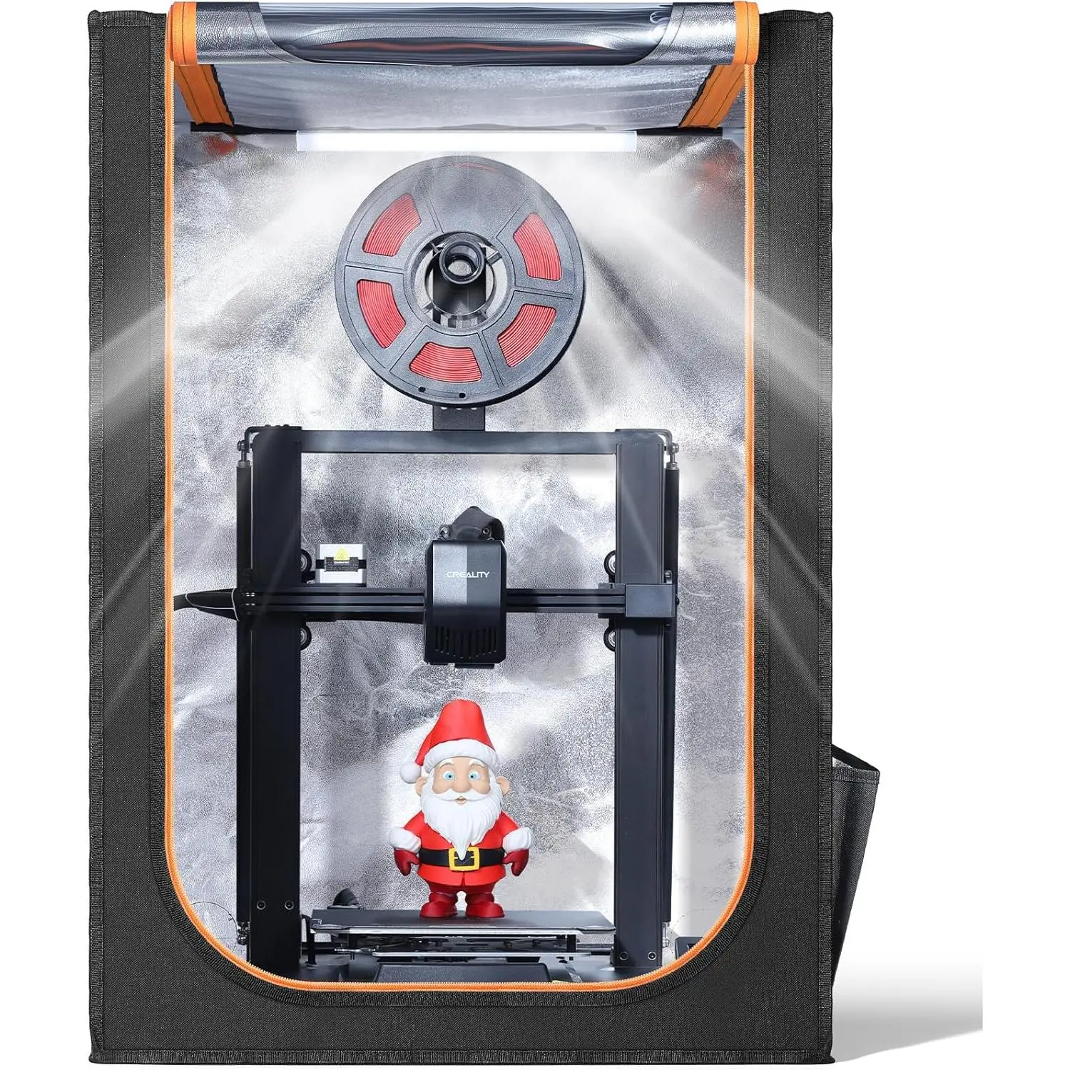 3D Printer Enclosure - Medium Size with Built-in LED Lighting, Fireproof ABS Nylon Cover, Constant Temperature Protection, Zippered Front Panel for Creality Ender 3 Series, Anycubic (780*650*550Mm) 3D Printing Supplies, Reduces Noise