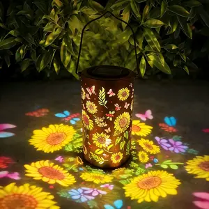 New Solar Sunflower Lantern, IP65 Waterproof Iron Garden Decoration, Spotlight, Light Sensor Lamp, Mother's Day Gift for Female Mothers And Grandmothers. Suitable for Patio, Patio, Backyard, Porch Decoration.