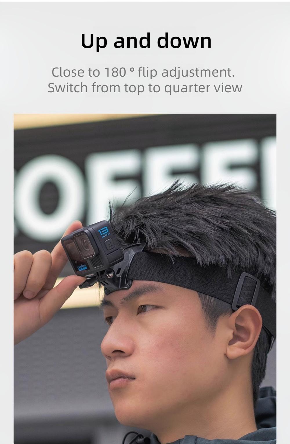 Camera Headband Head Strap Fixed Bracket for GoPro 13/12 Insta360 Sports DJI Action 5Pro/4/3 Ace Pro 2 Accessories First Angle