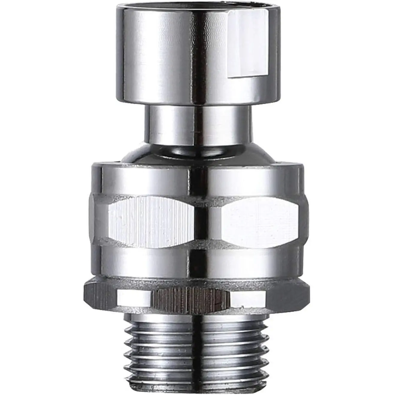 Shower  Swivel Ball Adapter Brass Adjustable Shower Arm Connector  Showering Component Shower Arm Extension, Polished Chrome