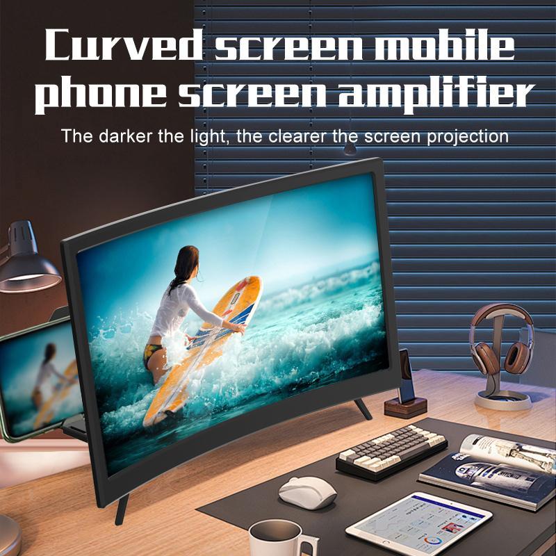 14 Inch Curved Screen Phone Screen Magnifier, Ultra-Clear Lens Phone Screen Magnifier, 1 Count Phone Screen Magnifier for 4-6.6 Inch Phone