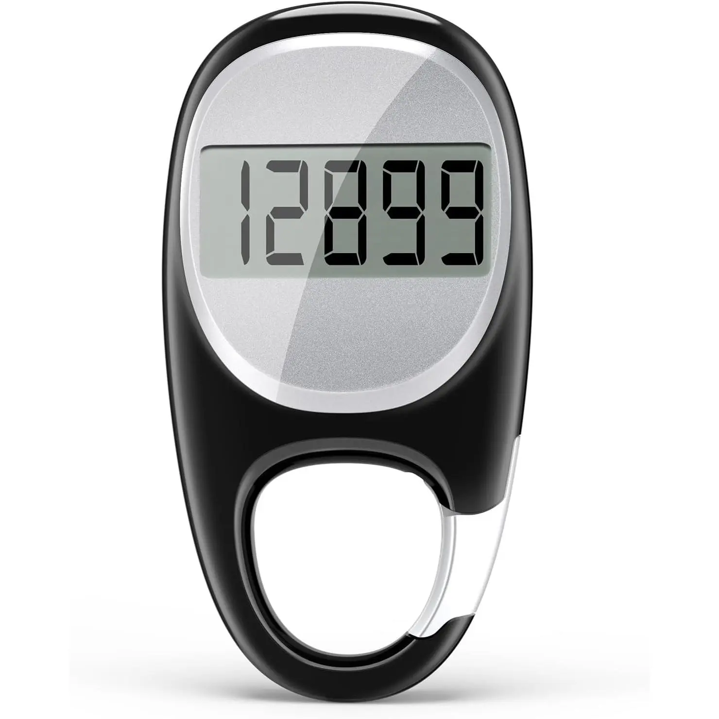 Simple Pedometer for Walking, Accurate Step Tracker with Carabiner, 3D Step Counter for Men and Seniors