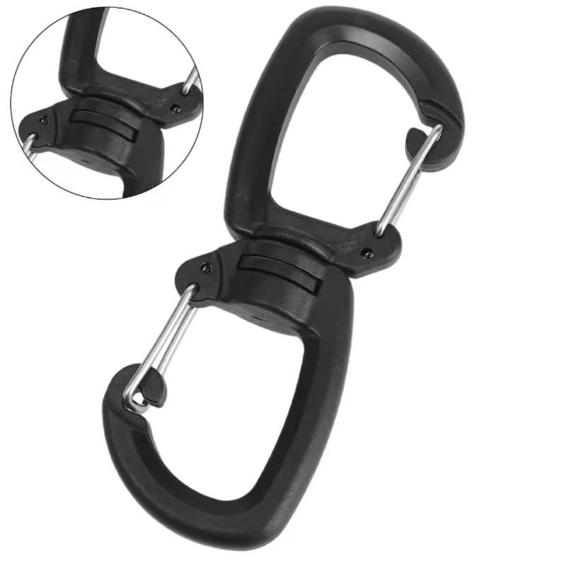 Outdoor multi-functional double hook set of 2 | Convenient keychain, 360° rotating 8-shaped hook, double clip quick buckle, essential for outdoor explorers, perfect for Valentine's Day, birthdays, and outdoor trips | Material: POM, color: ,