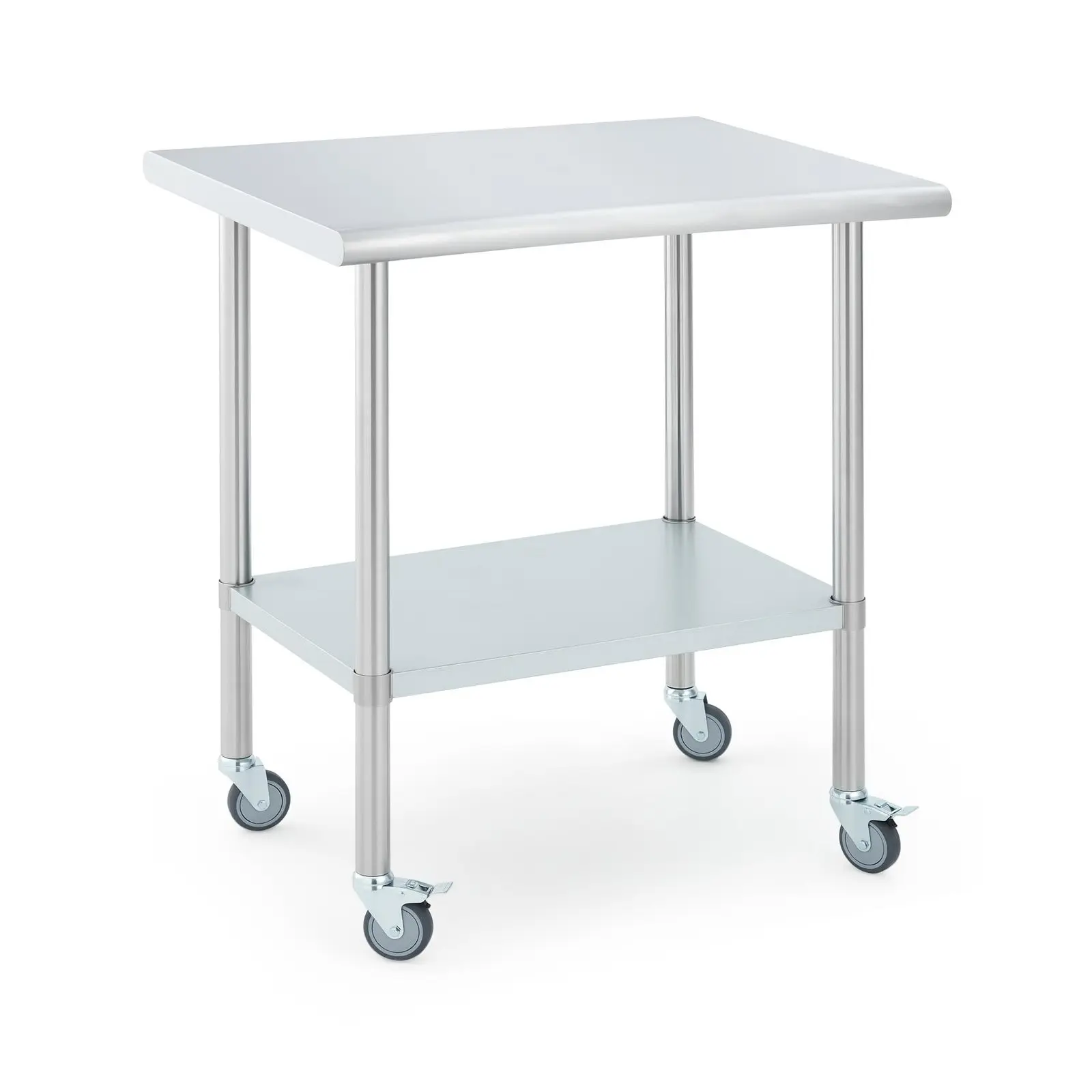 24X30In Stainless Steel Prep Table with Adjustable Shelf And Locking Casters - Heavy Duty Commercial Kitchen Workstation for Restaurant Garage Outdoor Use