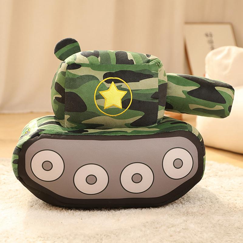 New  creative Tank Car Plush Dolls Simulation Peluche Toys Novelty Plush Toys Stuffed Soft Pillow   Birthday Gift For Boys Kids