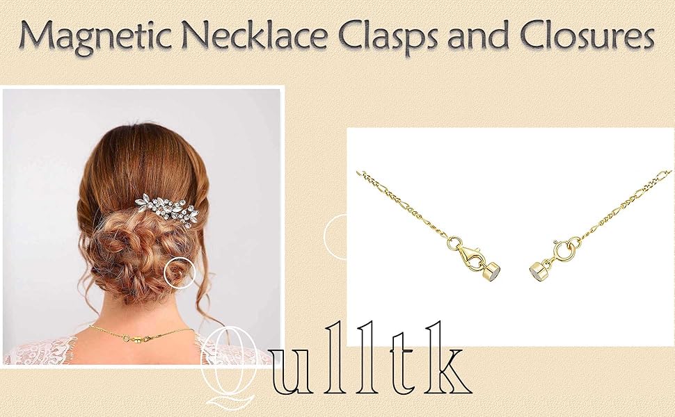 Magnetic Necklace Clasps and Closures 18K Gold and Silver Plated Bracelet Converter Clasp,Suitable for Necklaces Chain Extender