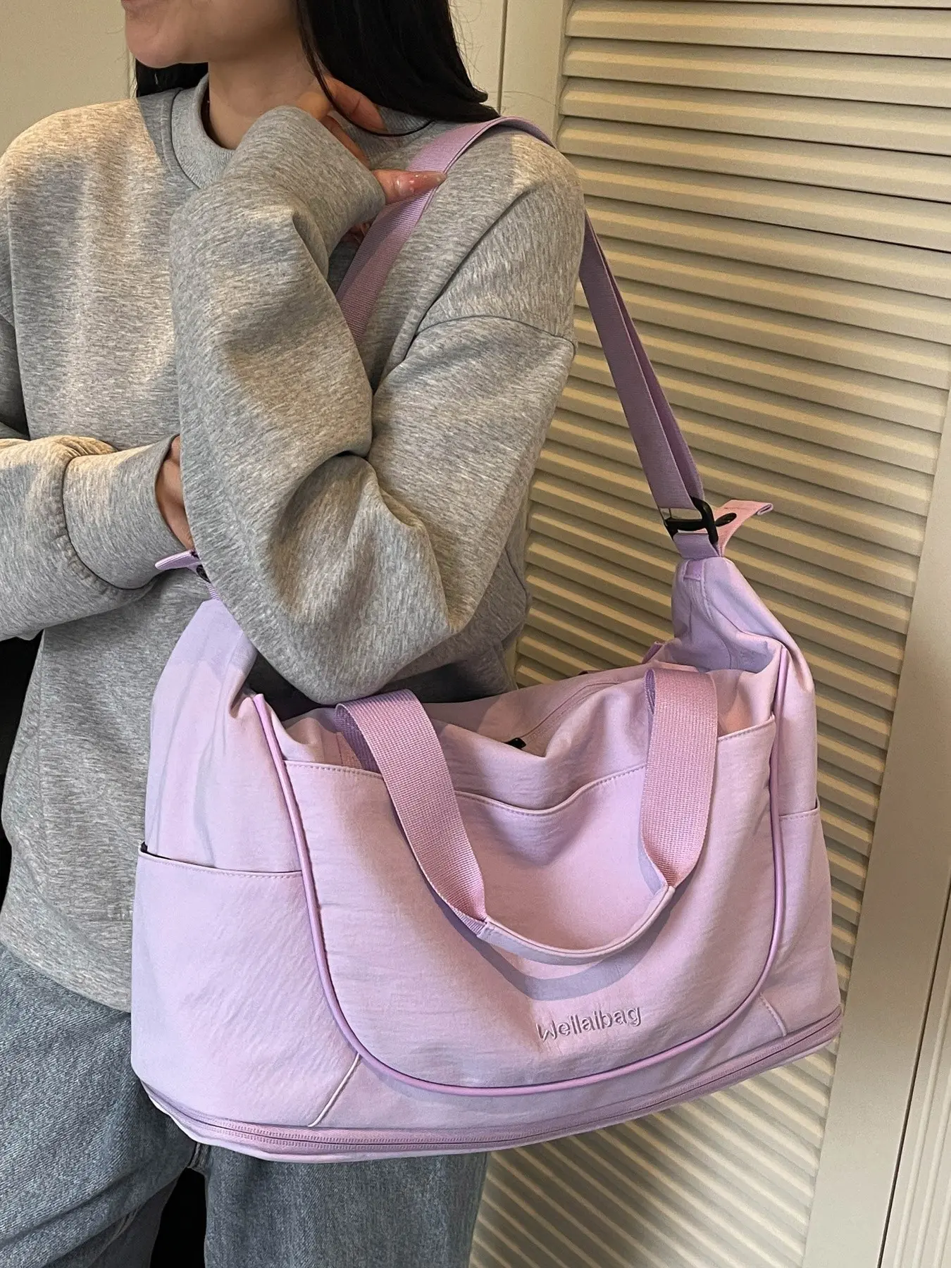 Women's Large Capacity Travel Bag, Handheld Crossbody Backpack, Short Trip Business Luggage, Sports Fitness Lightweight Storage Bag