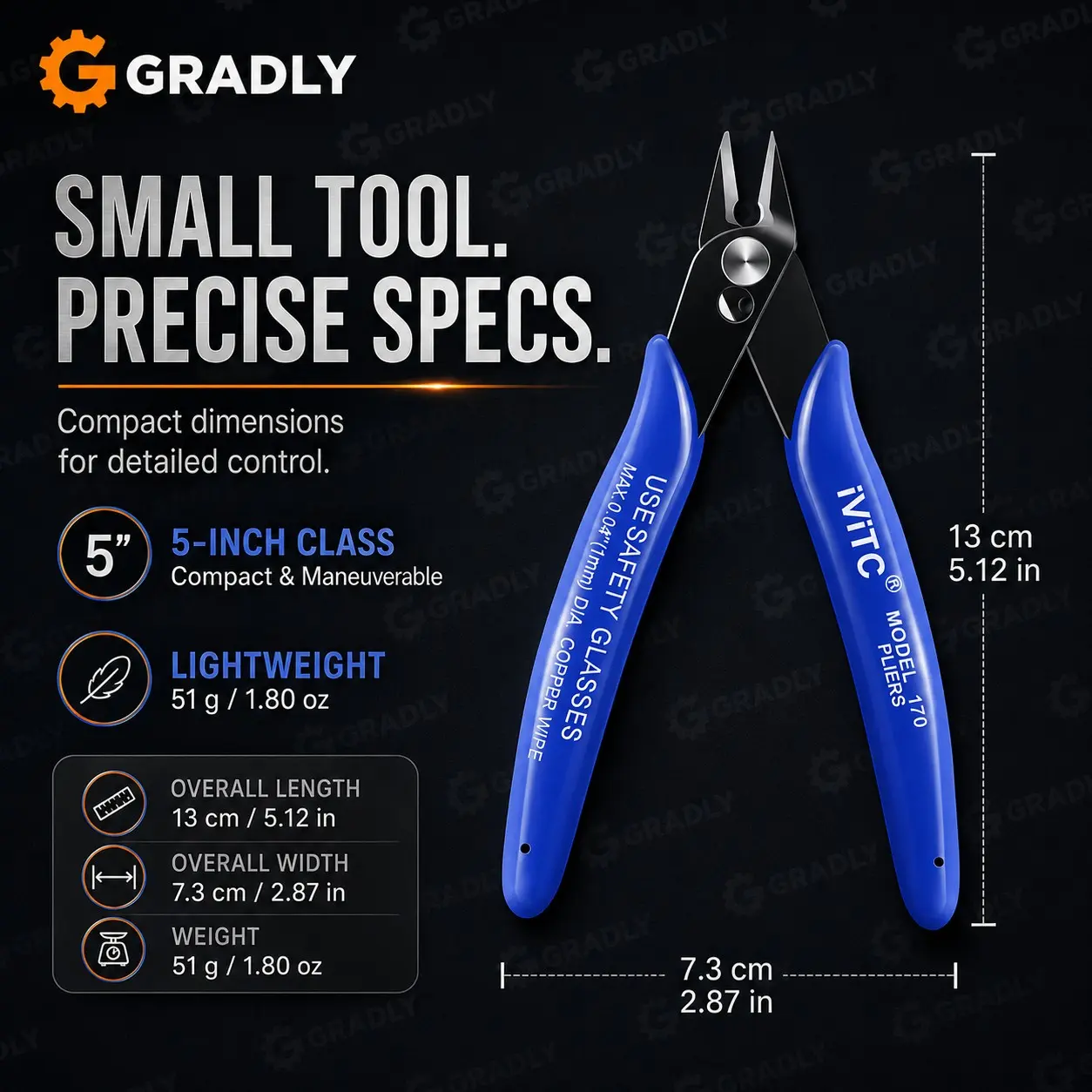 Plastic Scissors 170, Thin Blade Electronic Wire Cutter, DIY Copper Wire Scissors, Angled Pliers, 5 Inch Clip Tool