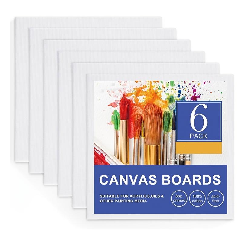 Set of 4 Canvas Boards for Painting, Acid-Free Blank Panels Ideal for Art Classes & Parties, Perfect for Artists & Beginners, Art Craft Supplies