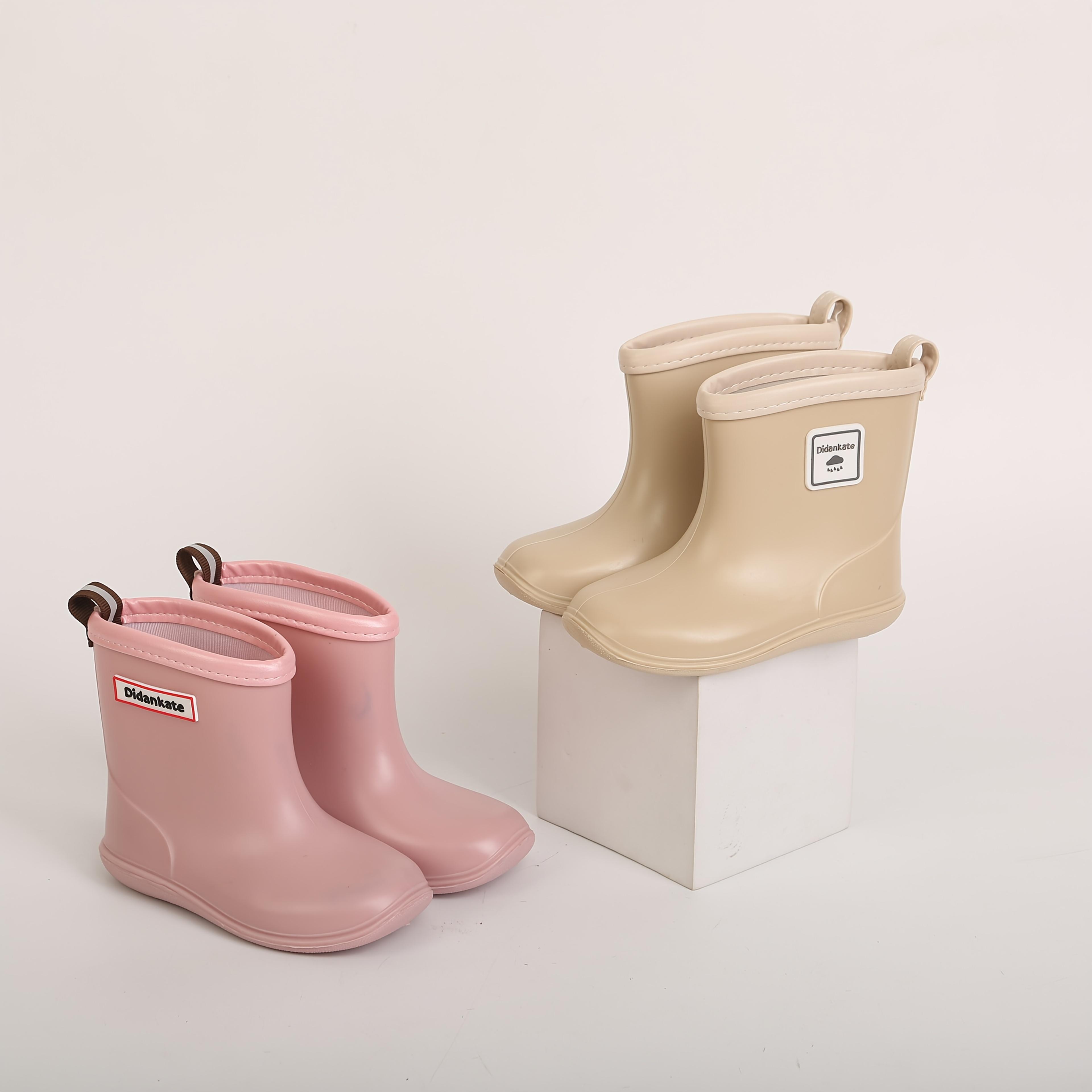 Kids' Waterproof Cartoon Pull-On Rainboots with Pull-On Handles, Synthetic Slip-Resistant Outdoor Footwear for Rain Protection, Indoor-Outdoor Fun, Rain Gear