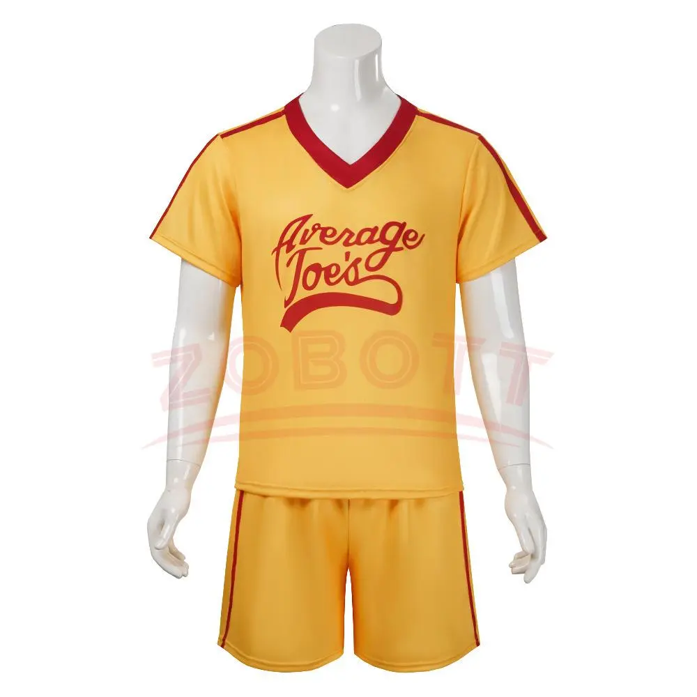 Adult Yellow Underdog Movie Cosplay Jersey Costume Set - 2-Piece Short Sleeve Graphic Print Casual Dodgeball Team Sportswear, Clothes Only, Do Not Dry Clean