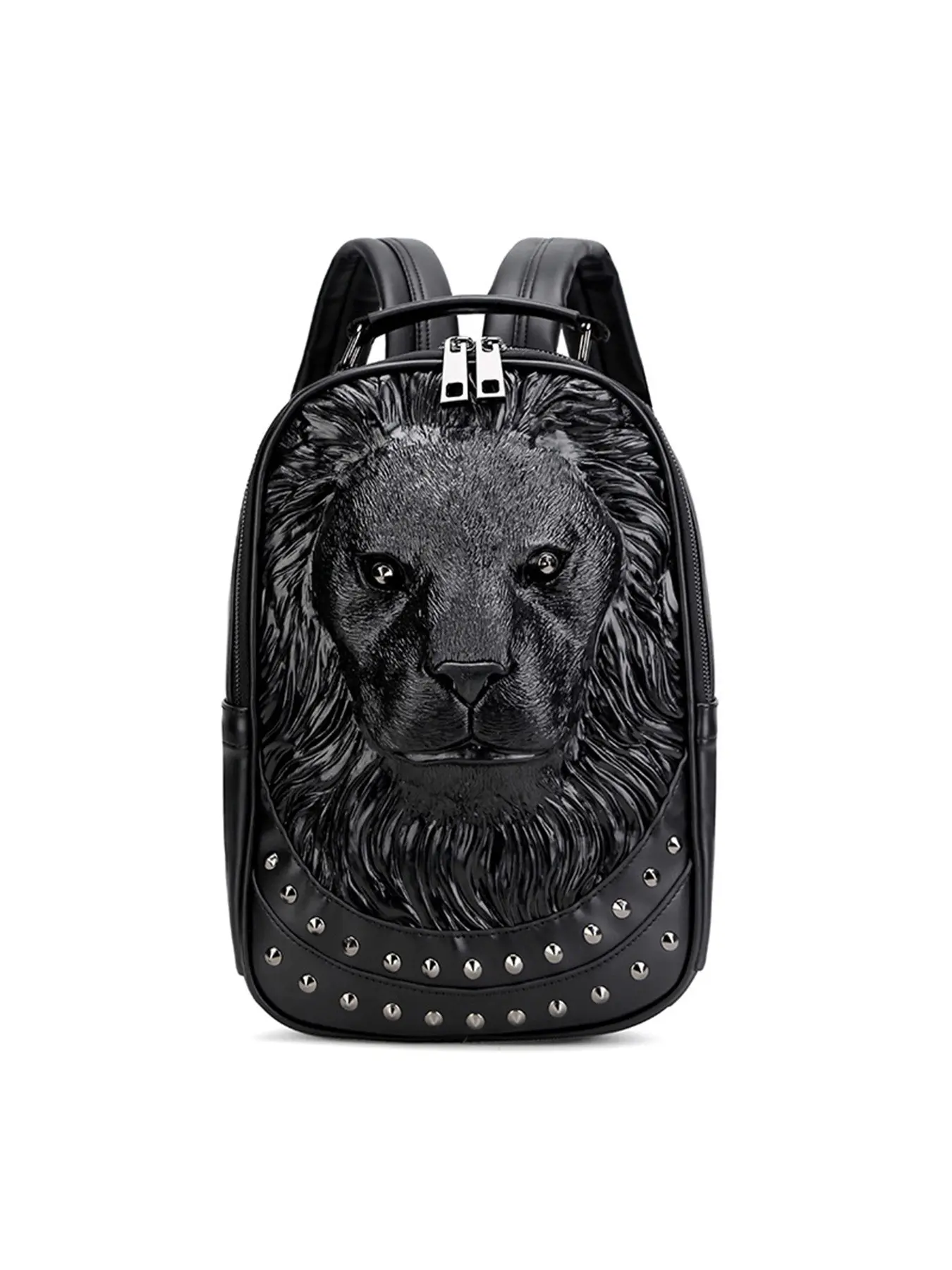 Lion Face Dual Shoulder Backpack Rucksack, Multifunctional Fashion Travel Business Bag, Cool Street Style Unisex Commuter Bag, Trendy and Stylish