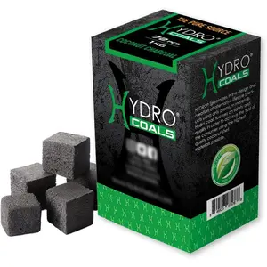 Hydro Coconut Charcoal - Ultimate Grilling & BBQ Experience with Cubes Made of Coconut Shell, Long-Lasting Odorless Charcoal - (1 KG)