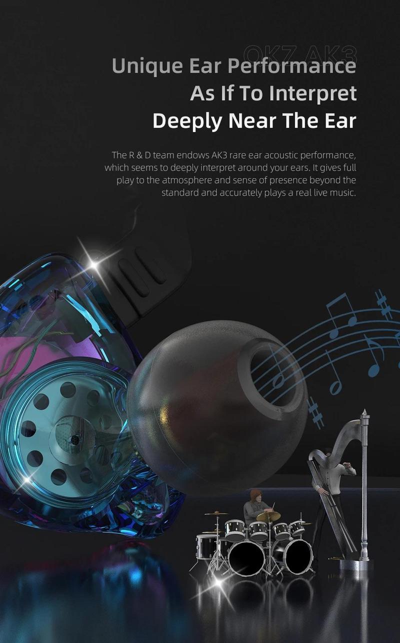 QKZ-AK3/AK6 Wired In-Ear Earphones with Mic – HiFi Subwoofer, Noise Cancelling, 3D Stereo Sound for Gaming, Sports & Gym