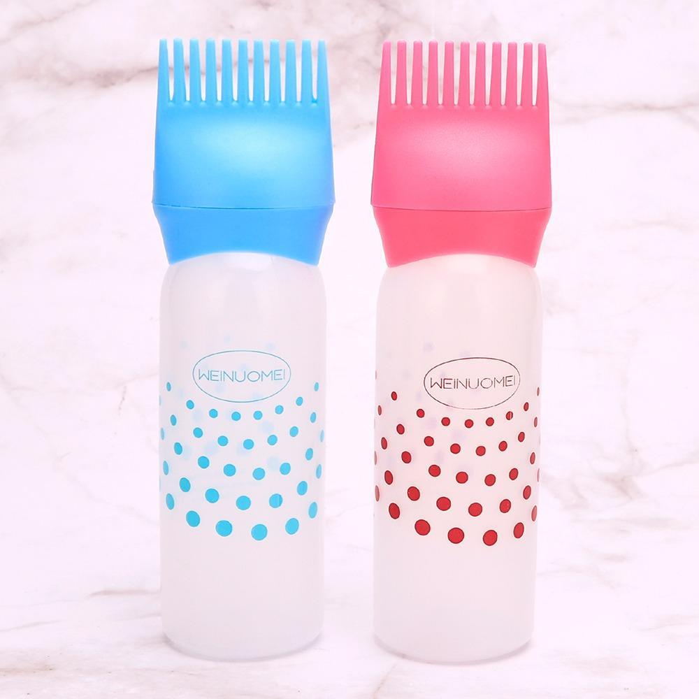 Hair Dye Root Comb Applicator Bottle, 2 Counts Household Hair Dye Auxiliary Brush Bottles, Hair Serum Applicator Bottle, Perm & Dye Hair Oil Applicator, Hair Styling Tool Accessories