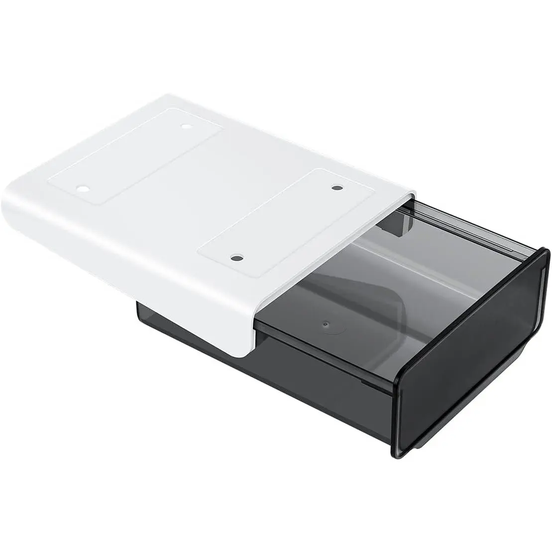 1 count Under Desk Drawer, Under Table  Organizer, Plastic Self-adhesive Slide out Under Desk Storage Drawer for Office Dresser  School Stationery Kitchen (Black)