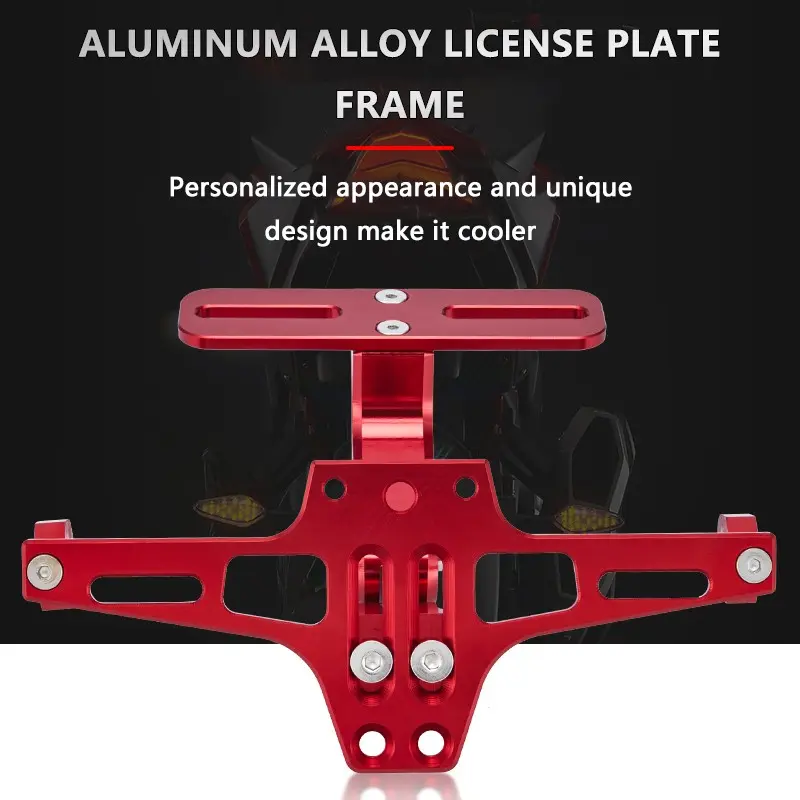 High-Quality Aluminum License Plate Frame for Motorcycle and Electric Bike, Universal Adjustable Multi-Angle Mounting Accessory