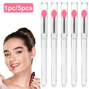 Reusable Lip Applicators, Silicone Lip Mask Applicator with Caps, Portable Reusable Compact Makeup Tools for Lipstick Gloss & Eyeshadow, Cosmetic Brush Set, Makeup Brush Kit