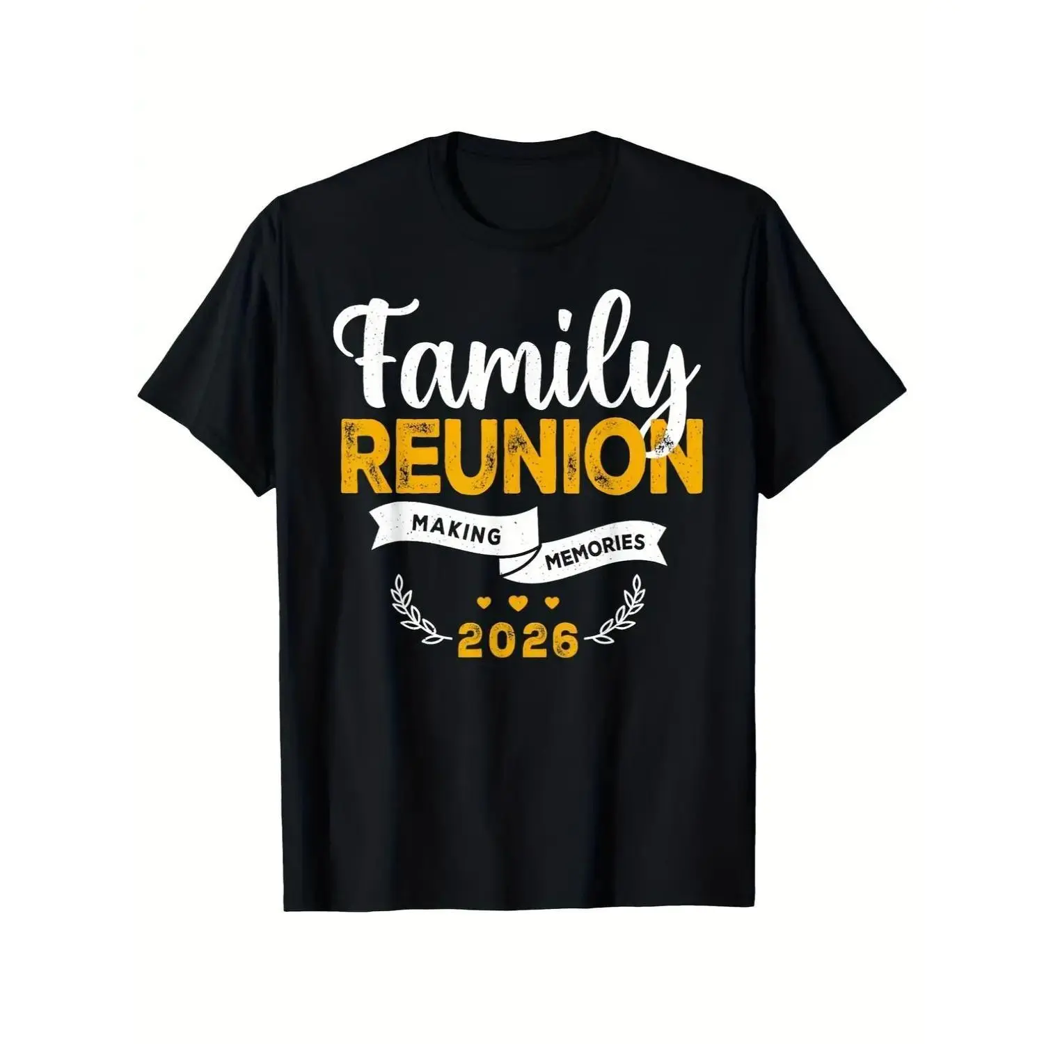 Men's 2026 Family Reunion Graphic T-Shirt, Soft Loose-fitting Round Neck Tee for Holiday Sports & Casual Parties