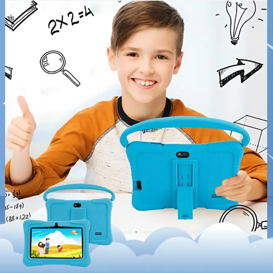 Tablet PC 7 Inch Handle Android System Dual Camera Quad-Core Processor 4g RAM 32GB Storage WiFi Bluetooth-compatible Parental Lock HD LCD Screen Android Tablets